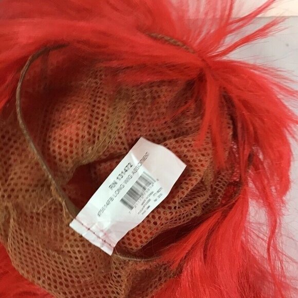 Wig Neon Red Long Bangs Theater Ariel Mermaid Cosplay Dress-up Halloween Costume - Picture 8 of 11